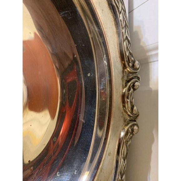 Vintage Antique Sheridan Silverplated Round Ornate Serving Plate‎ 12" - Picture 4 of 8